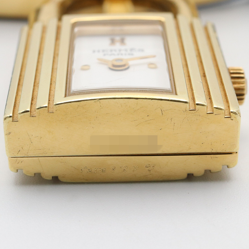 白色錶盤 鍍金 石英 Kelly 腕錶【HERMES 愛馬仕】 KE1.201-9