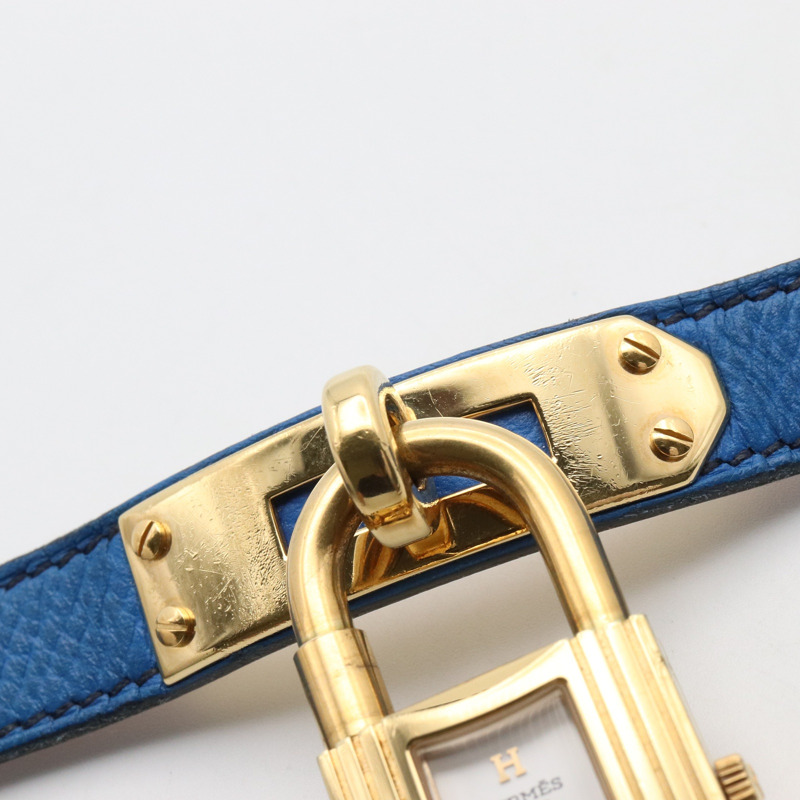 白色錶盤 鍍金 石英 Kelly 腕錶【HERMES 愛馬仕】 KE1.201-11