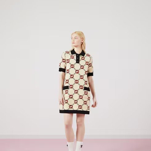 ::GUCCI::雙面針織短洋裝 Reversible Knit Dress L號-0