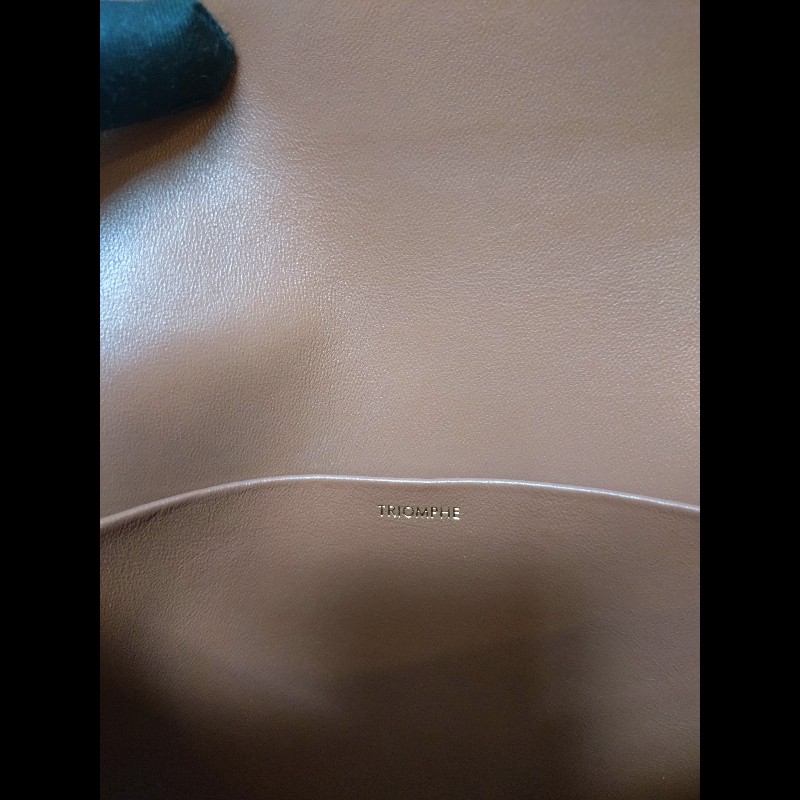 Celine 咖色印花凱旋門釦肩側包-20