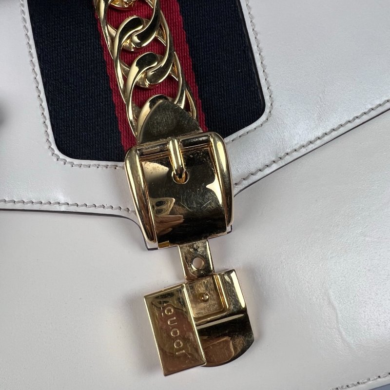 GUCCI 421882 白塞爾維亞斜肩包 中號-8