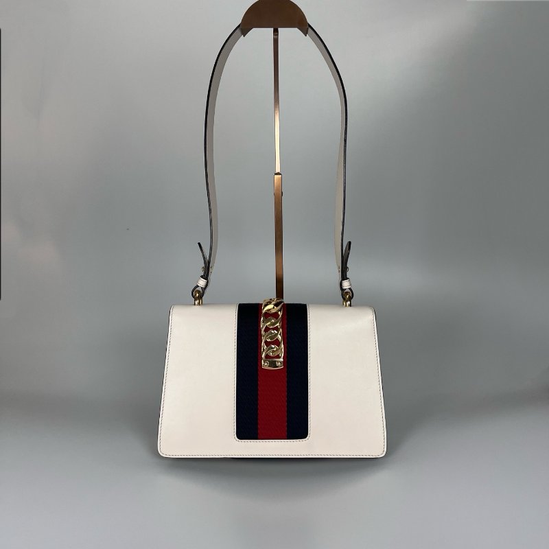 GUCCI 421882 白塞爾維亞單肩包 中號-1