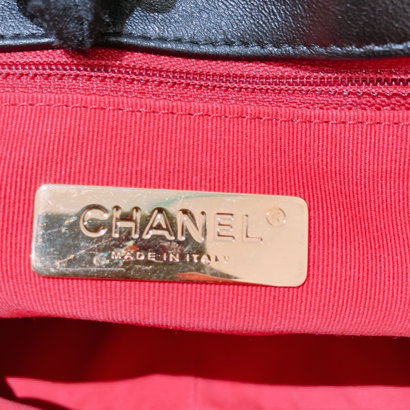 TK1904 CHANEL 香奈兒19系列大型菱格單肩鍊帶包包19 BLACK TOTE HANDBAG LAMBSKIN-20