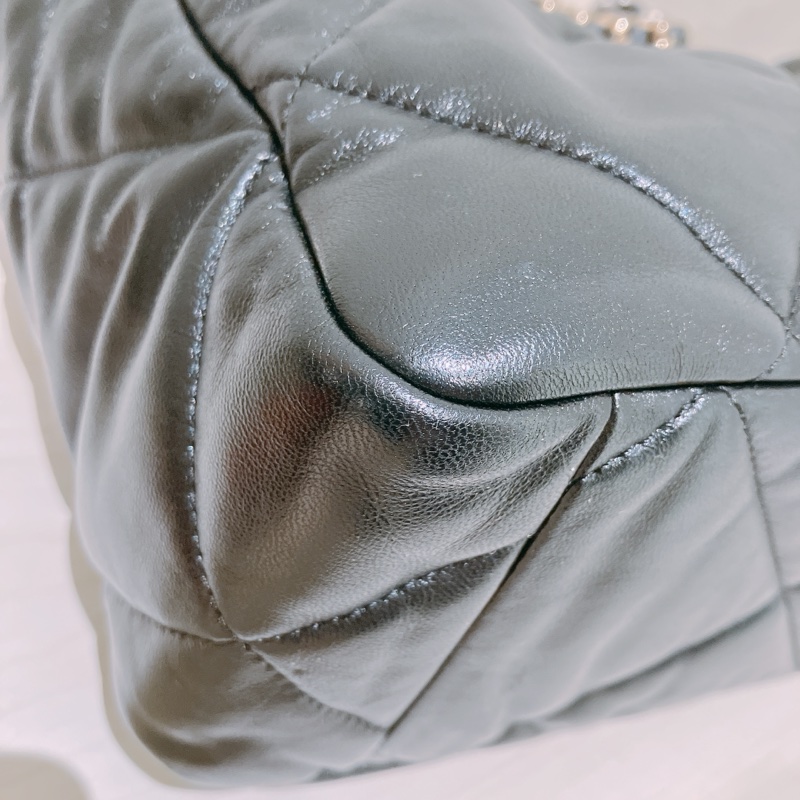 TK1904 CHANEL 香奈兒19系列大型菱格單肩鍊帶包包19 BLACK TOTE HANDBAG LAMBSKIN-26