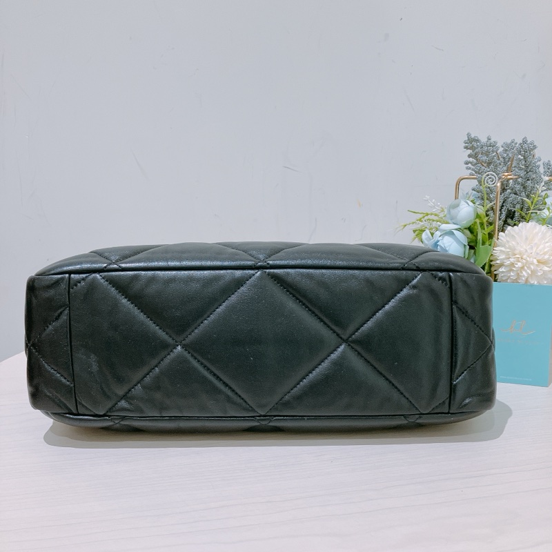 TK1904 CHANEL 香奈兒19系列大型菱格單肩鍊帶包包19 BLACK TOTE HANDBAG LAMBSKIN-27