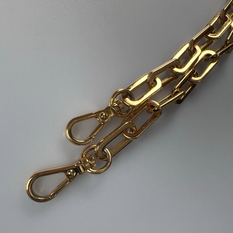 MIUMIU  黑色金扣皺褶單肩鏈條包-12