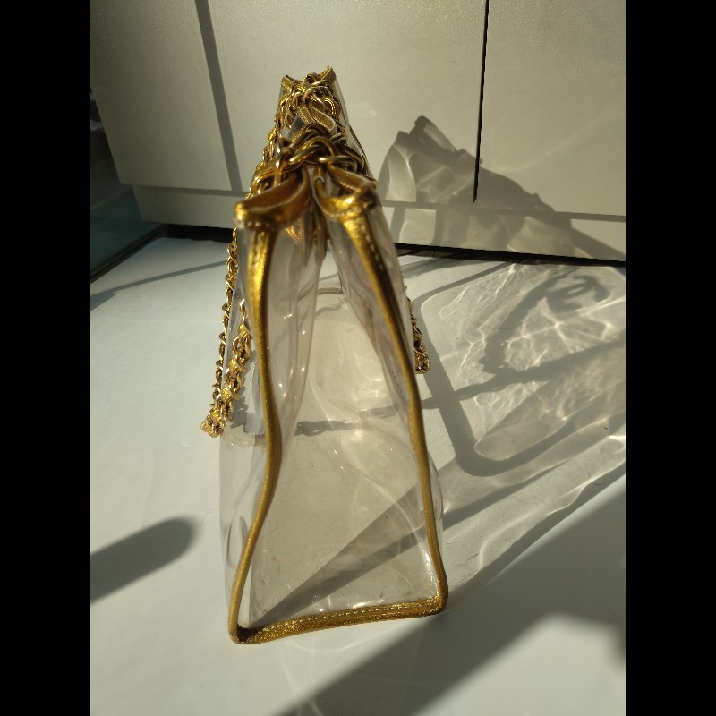 Chanel 金鍊透明托特包-6