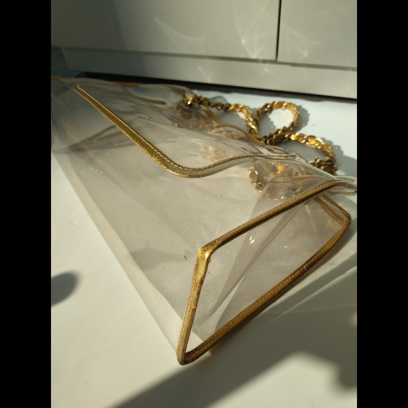 Chanel 金鍊透明托特包-7