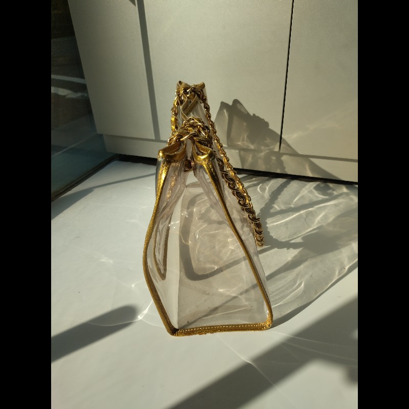 Chanel 金鍊透明托特包-8