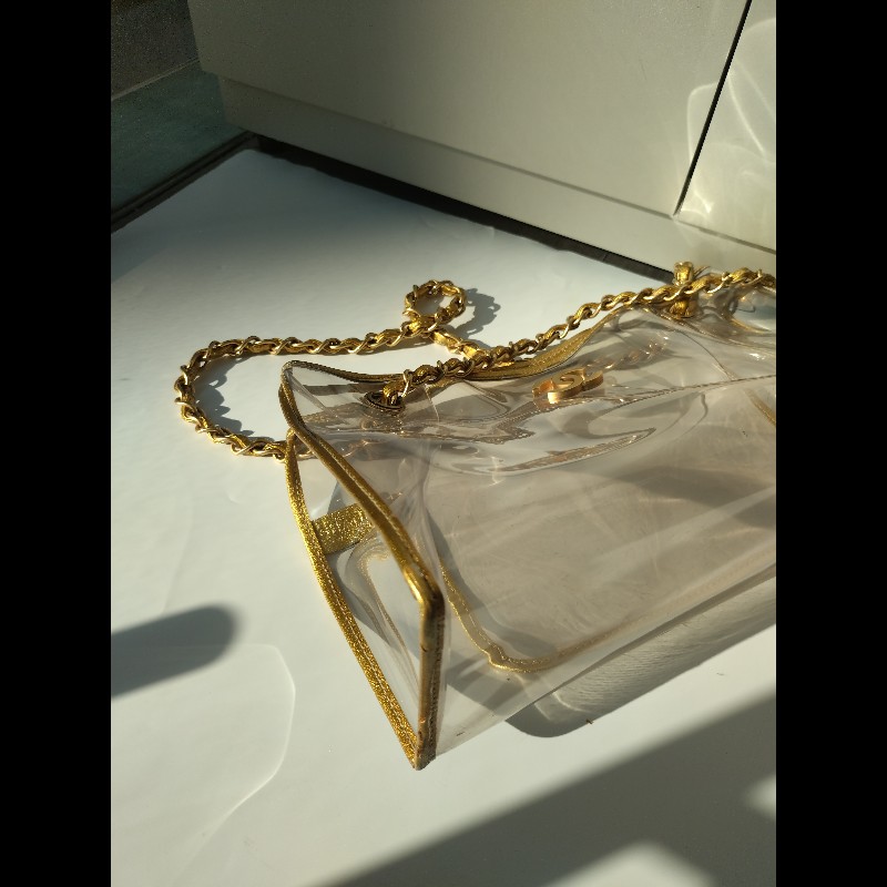 Chanel 金鍊透明托特包-9