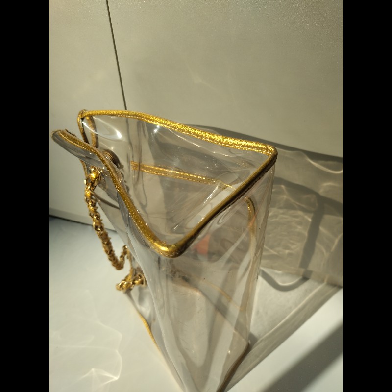Chanel 金鍊透明托特包-11