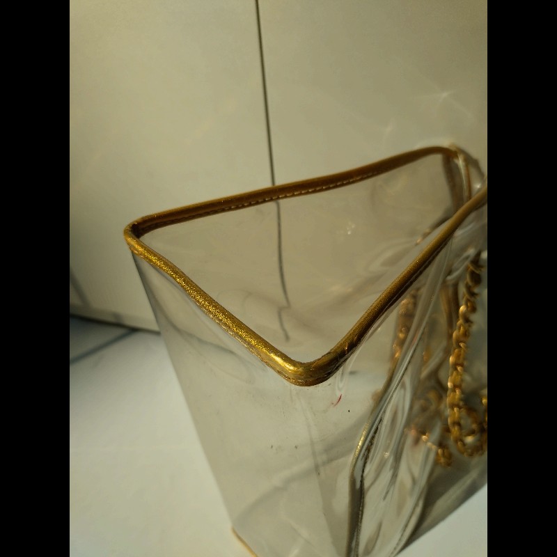 Chanel 金鍊透明托特包-12