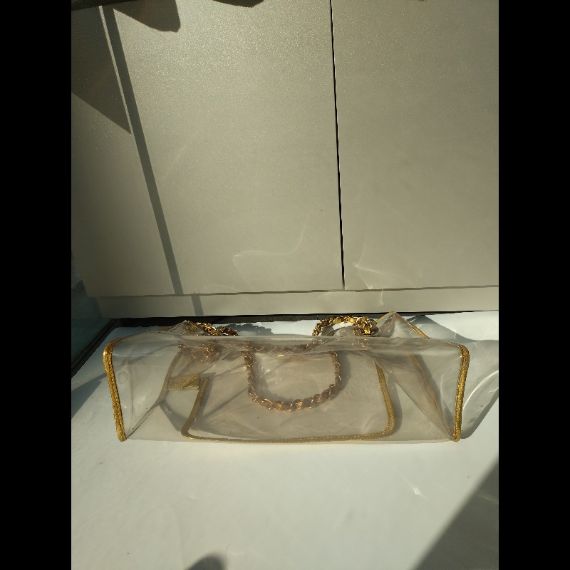Chanel 金鍊透明托特包-13