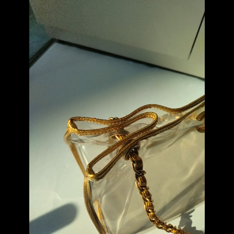 Chanel 金鍊透明托特包-14