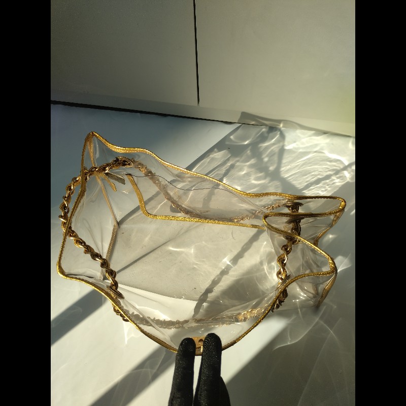 Chanel 金鍊透明托特包-19
