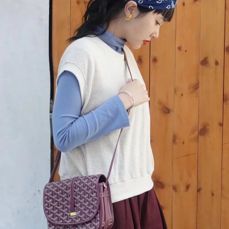 GOYARD Belvedere 郵差包 - 小號酒紅-1