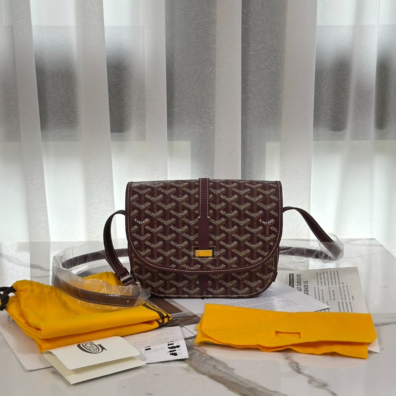 GOYARD Belvedere 郵差包 - 小號酒紅-7