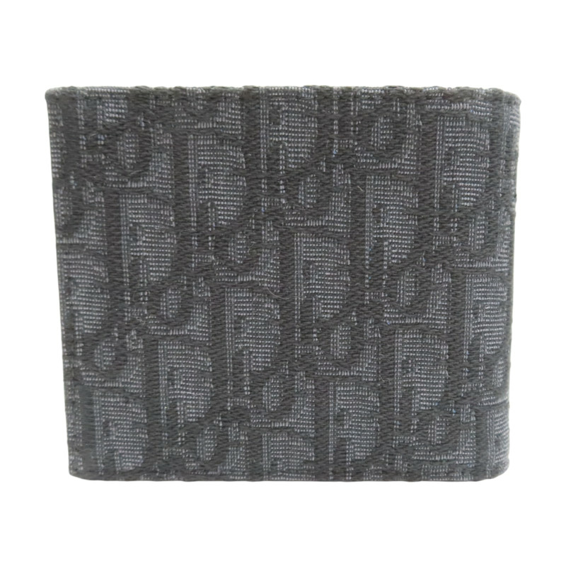 深藍色 帆布 Wallet 雙折 短夾【Dior 迪奧】 2OBBH027-1