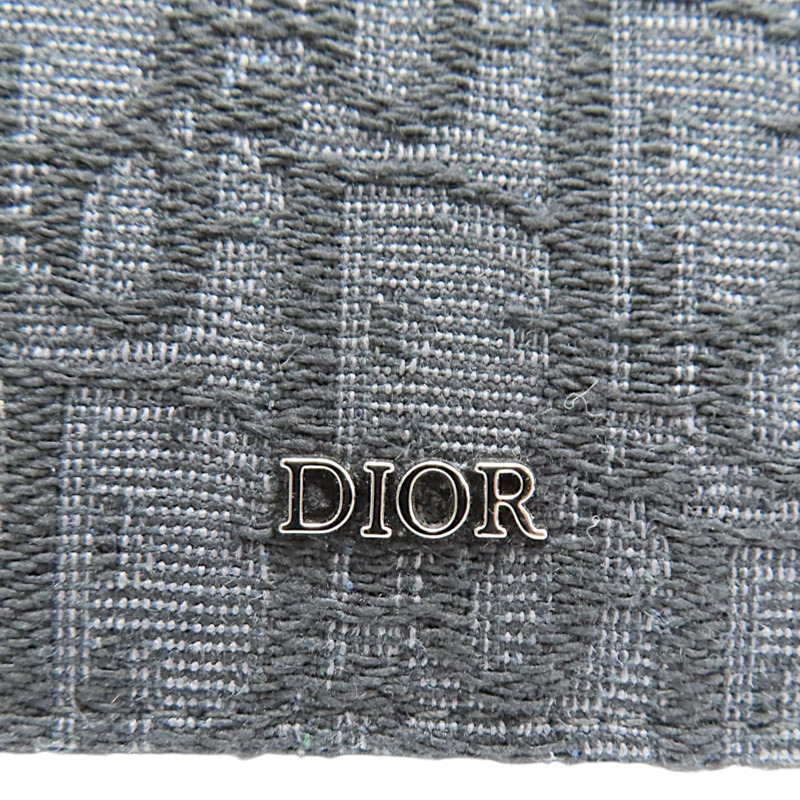 深藍色 帆布 Wallet 雙折 短夾【Dior 迪奧】 2OBBH027-7