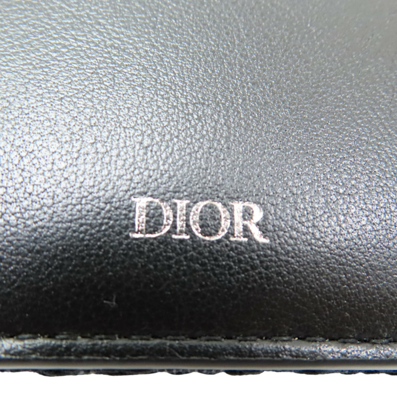深藍色 帆布 Wallet 雙折 短夾【Dior 迪奧】 2OBBH027-8
