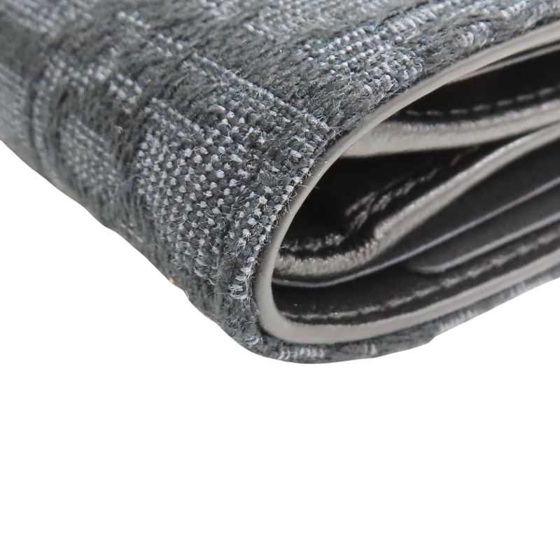 深藍色 帆布 Wallet 雙折 短夾【Dior 迪奧】 2OBBH027-11