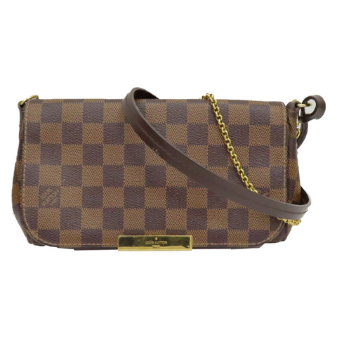 棕色 Damier 棋盤格 帆布 Favorite PM 肩背包 【LOUIS VUITTON LV 路易威登】 N41276