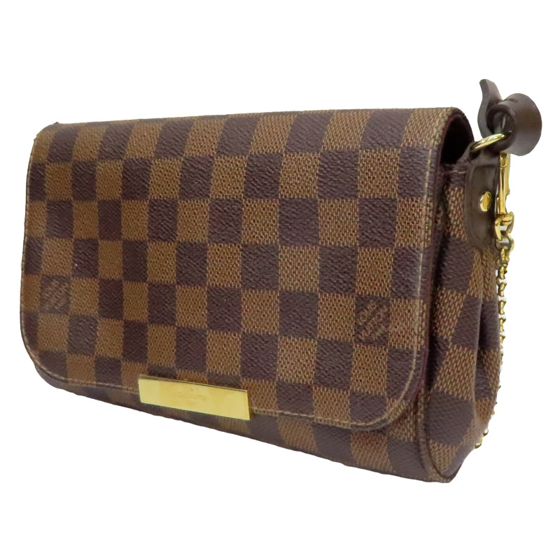 棕色 Damier 棋盤格 帆布 Favorite PM 肩背包 【LOUIS VUITTON LV 路易威登】 N41276-2