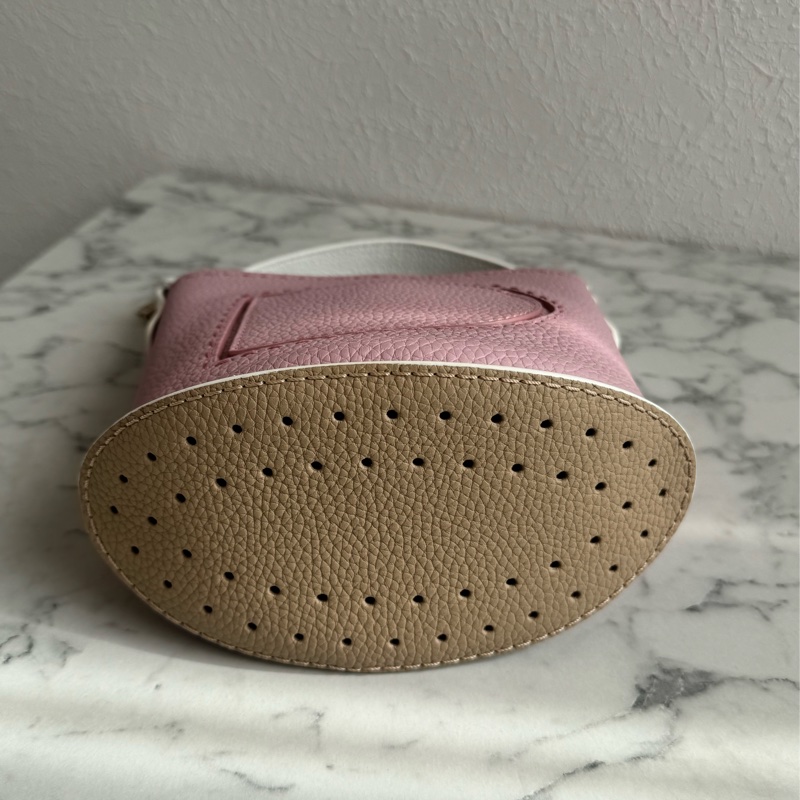 Delvaux櫻花粉/白邊大D手拿包  超美❤️❤️-4