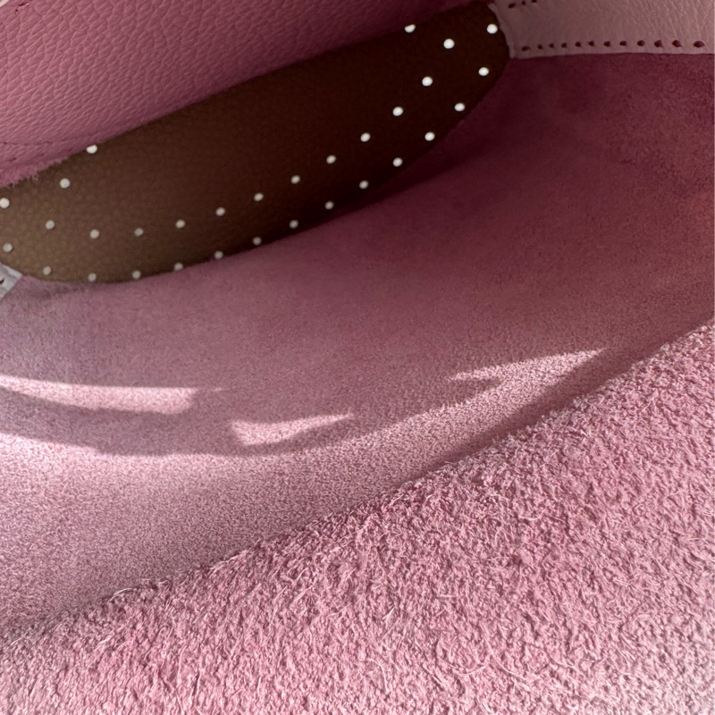 Delvaux櫻花粉/白邊大D手拿包  超美❤️❤️-21