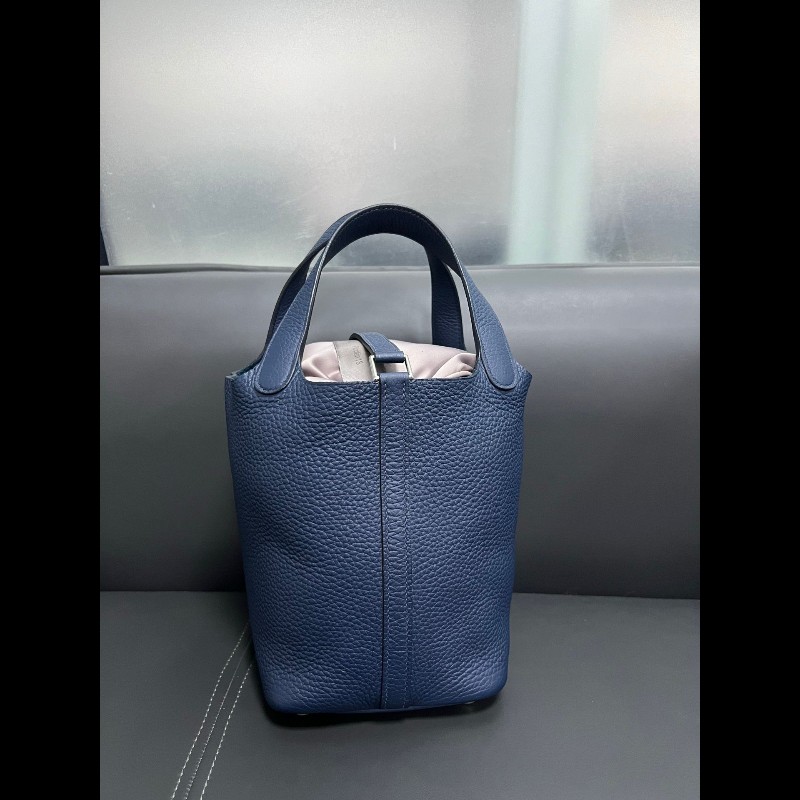 HERMES Picotin 18 菜籃子 普魯士藍色-4