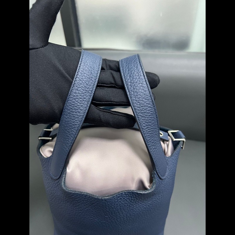 HERMES Picotin 18 菜籃子 普魯士藍色-6