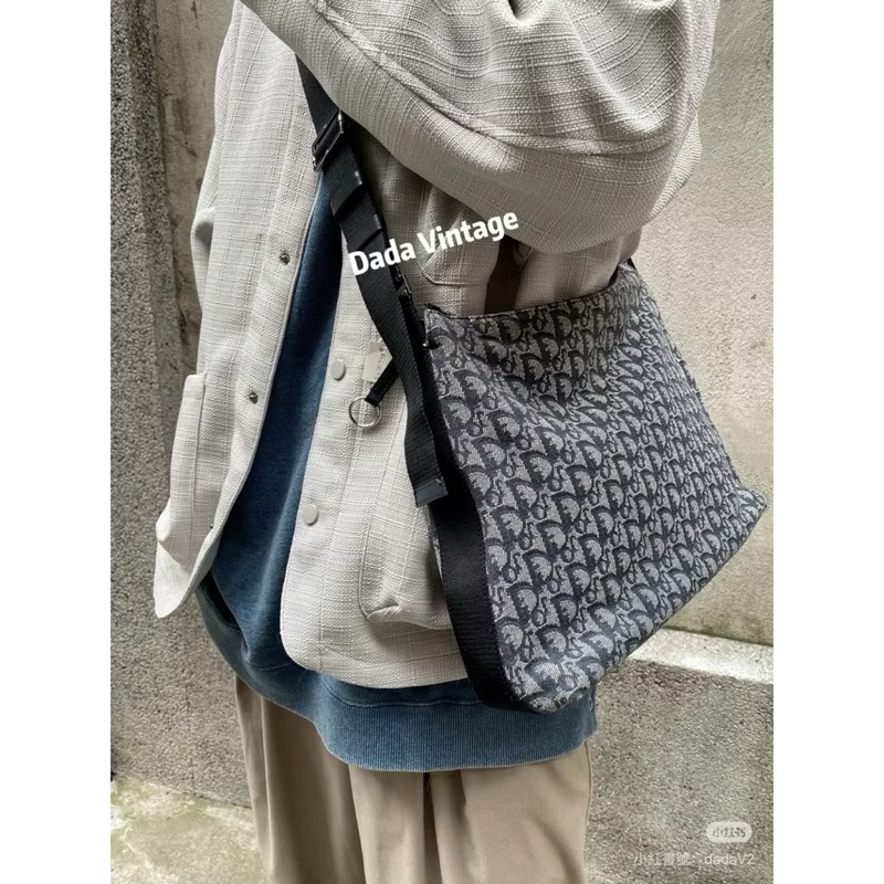 Dior經典雋永老花帆布 郵差包/斜背包／側背包｜經典款-2