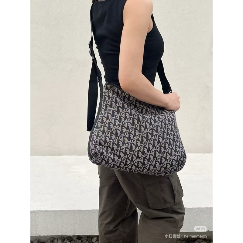 Dior經典雋永老花帆布 郵差包/斜背包／側背包｜經典款-4