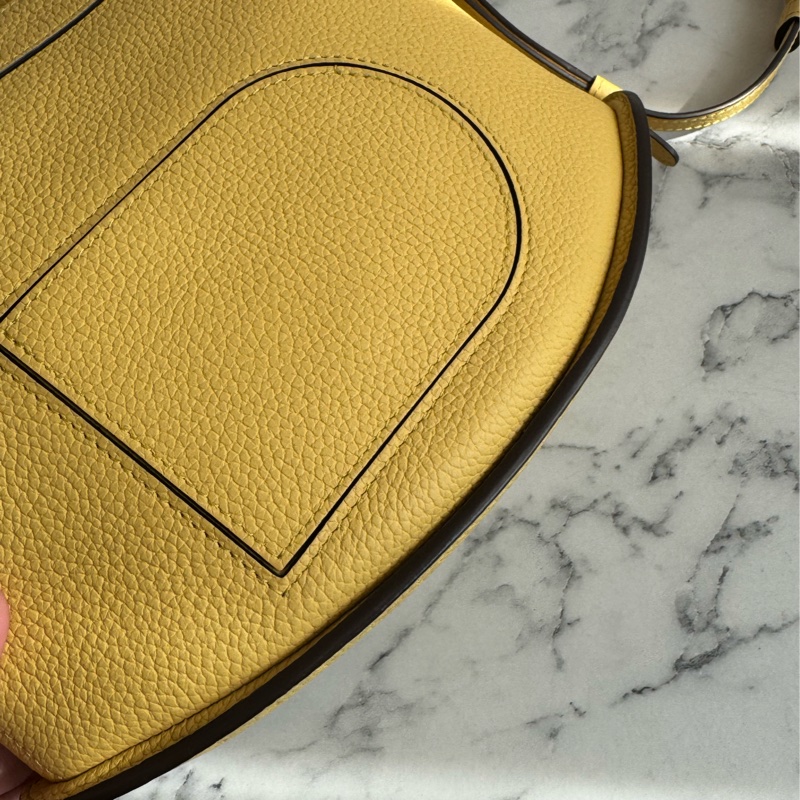 Delvaux黃皮革大D手提兩用包-7