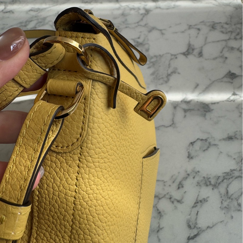 Delvaux黃皮革大D手提兩用包-10