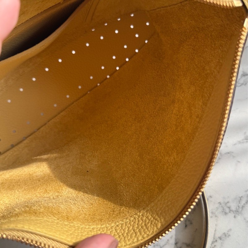 Delvaux黃皮革大D手提兩用包-16