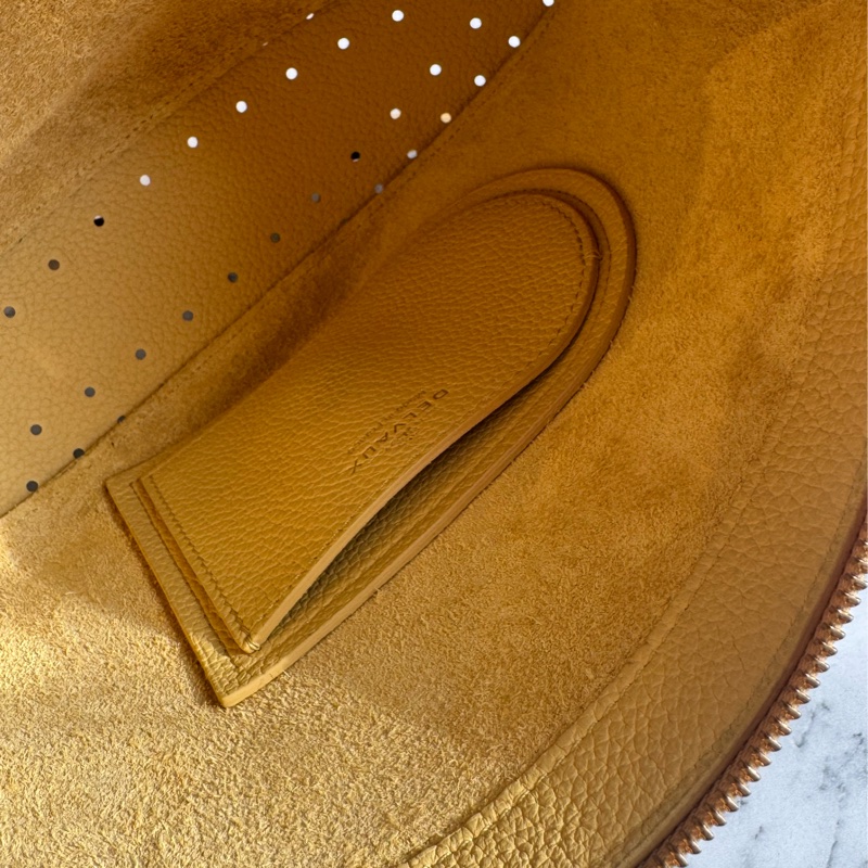 Delvaux黃皮革大D手提兩用包-18