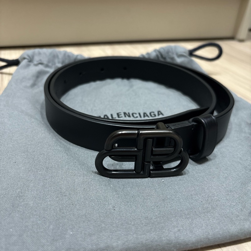 balenciaga黑色皮帶-0