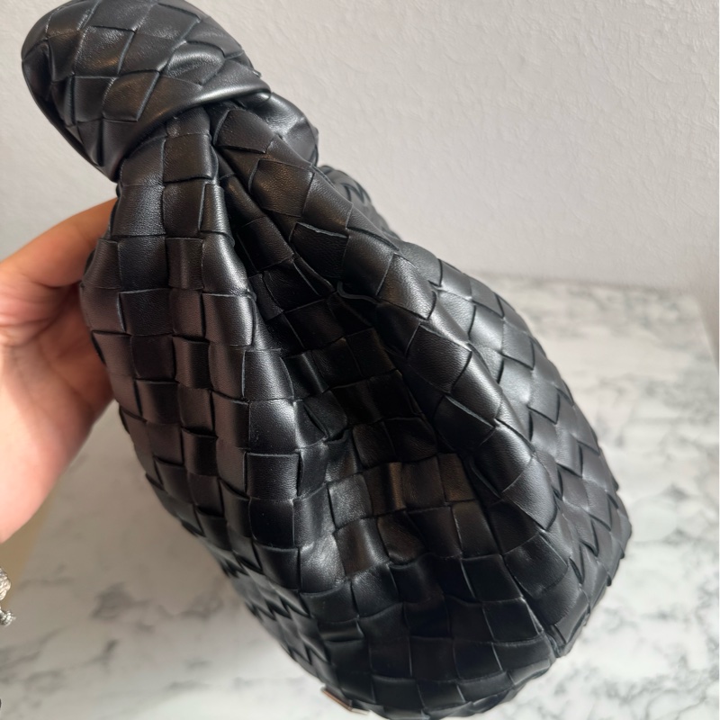 BV黑色編織扭結單肩大包 有金卡✨✨✨-4