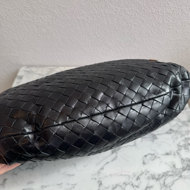 BV黑色編織扭結單肩大包 有金卡✨✨✨-6