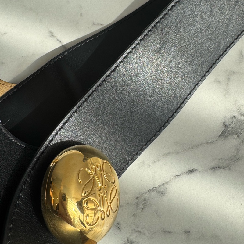 Loewe 黑皮革金圓釦單肩圓筒包MM 超時尚😻😻-36