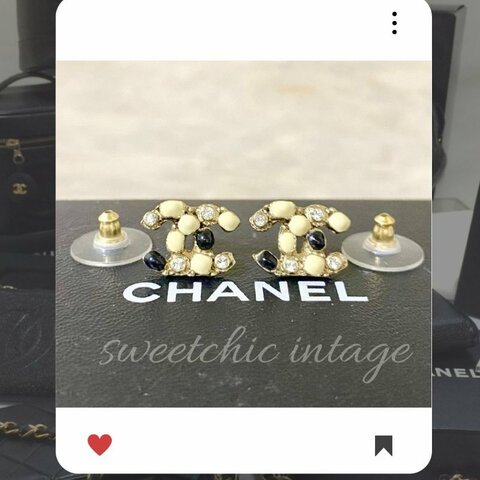 🛍️🎁 雙12🔥 12月新品上架 聖誕節🎄💖 香奈兒 Chanel 金色珠珠雙CC耳環 🔥 香奈兒熱賣款 香奈兒經典款 耳環 CHANEL EARRING