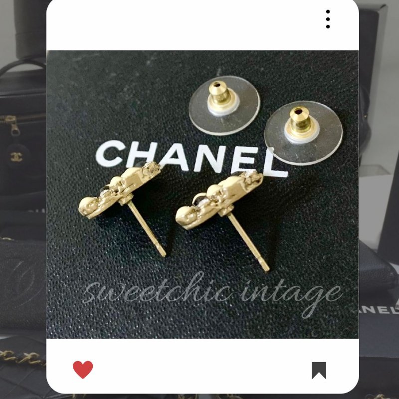 🛍️🎁 雙12🔥 12月新品上架 聖誕節🎄💖 香奈兒 Chanel 金色珠珠雙CC耳環 🔥 香奈兒熱賣款 香奈兒經典款 耳環 CHANEL EARRING-1