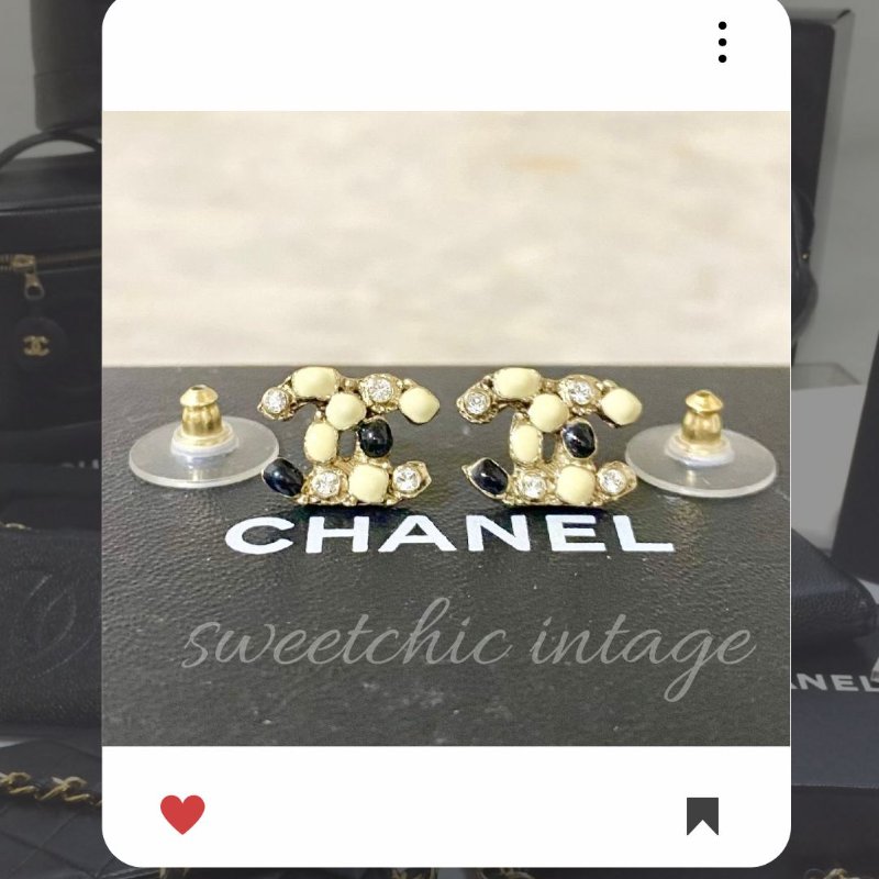 🛍️🎁 雙12🔥 12月新品上架 聖誕節🎄💖 香奈兒 Chanel 金色珠珠雙CC耳環 🔥 香奈兒熱賣款 香奈兒經典款 耳環 CHANEL EARRING-5