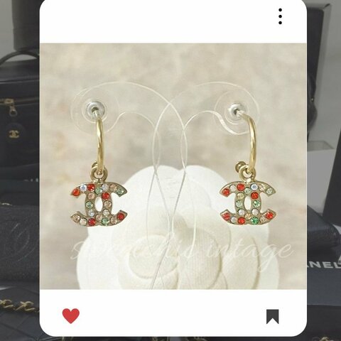🛍️🎁 雙12🔥 12月新品上架 聖誕節🎄💖 香奈兒 Chanel  彩色水鑽CC 耳環 🔥 香奈兒熱賣款 香奈兒經典款 耳環 CHANEL EARRING