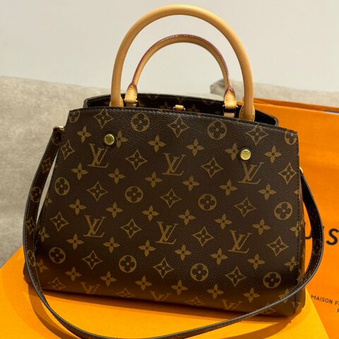 *SHIHNA名牌精品* LV 經典老花MONTAIGNE 單肩包/手提包