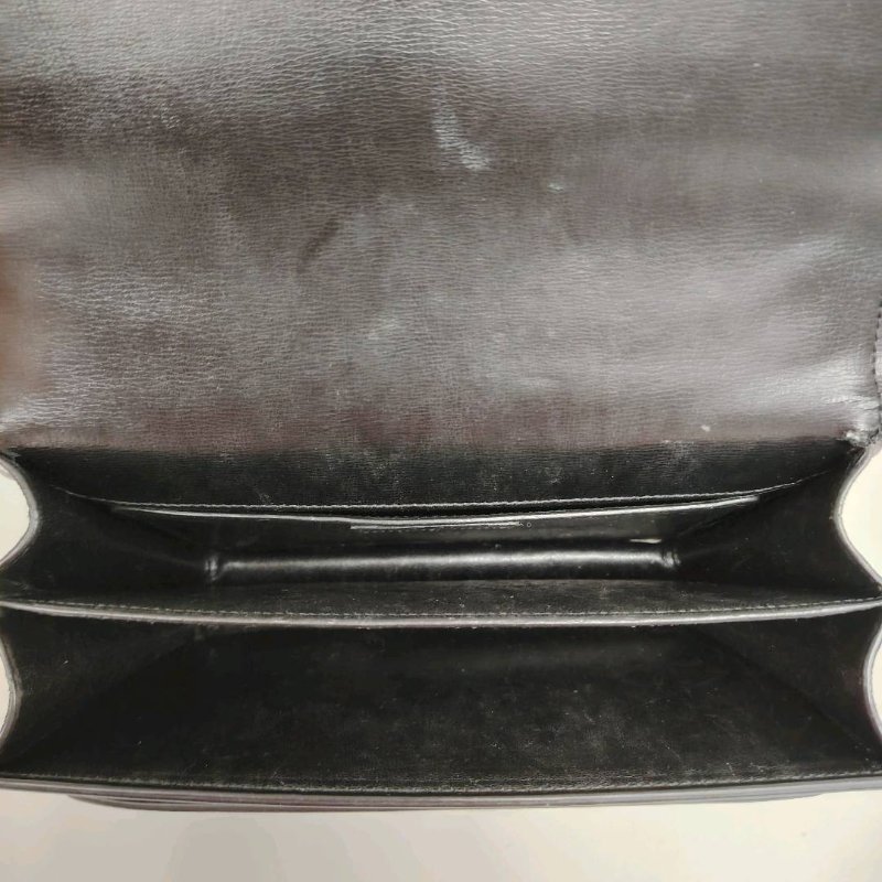 YSL PARIS 日落 黑色 牛皮 中號 牛皮光面 金扣 Sunset 鏈條包-8