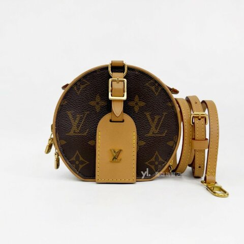❣LV 原花Mini Boite Chapeau金釦手提斜背圓餅包
