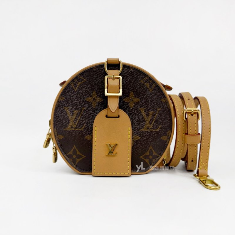 ❣LV 原花Mini Boite Chapeau金釦手提斜背圓餅包-0