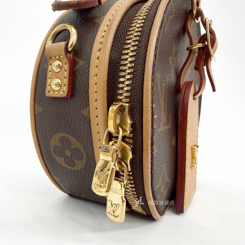 ❣LV 原花Mini Boite Chapeau金釦手提斜背圓餅包-6